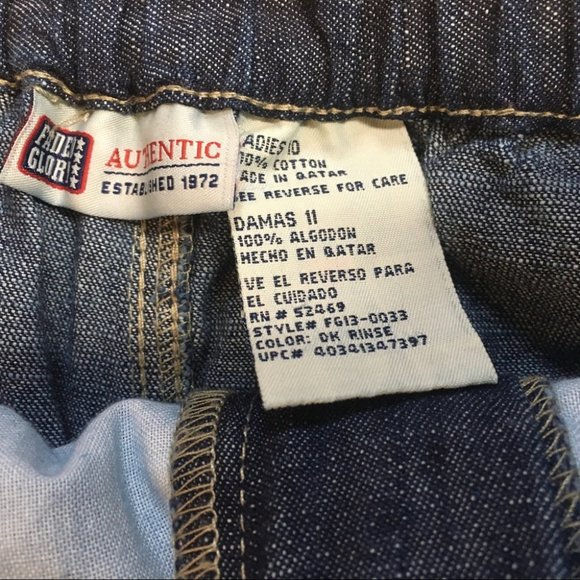 Vintage Faded Glory High Waisted Denim Maxi Skirt Size 10 Dark Wash - Picture 7 of 7